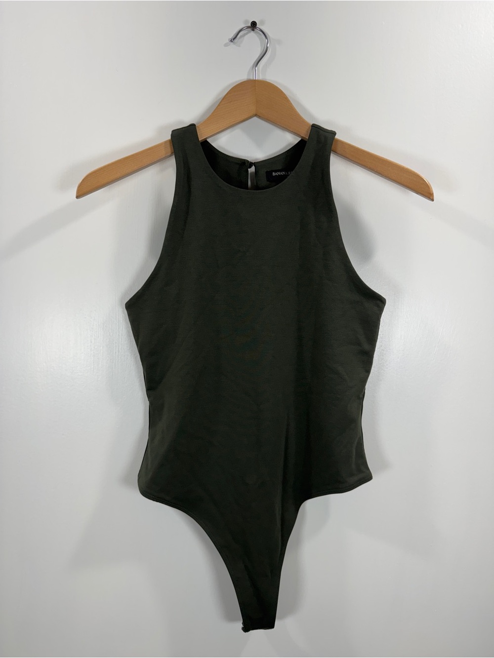 WSH120 {Banana Republic} Dark Green Halter Neck Bodysuit Top Shirt